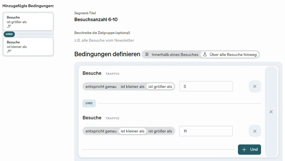 Segment-Definition ind etracker analytics