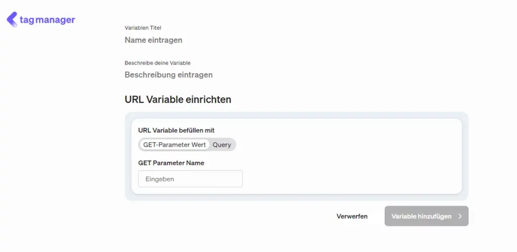 URL-Variable im etracker tag manager einrichten